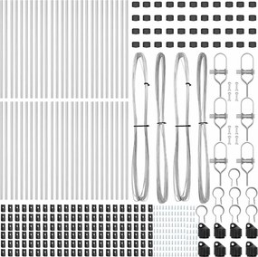 vidaXL Ενσωματωμένος Πόλος Φράχτη 52 pcs Ασημί