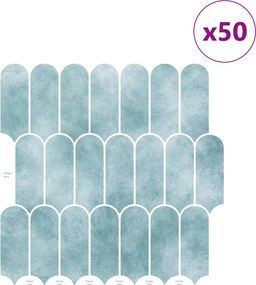 vidaXL Πλακάκι Φτερού 50 τεμ. Πράσινο 30 x 30 cm Πολυουρεθάνη και PET