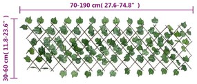 vidaXL Καφασωτό Επεκτ. Πράσινο 5Τεμ 190x60 εκ. Τεχνητά Αμπελόφυλλα