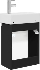 vidaXL Μονάδα μπάνιου με βρύση Μαύρο 45,5 x 22,5 x 84 εκ