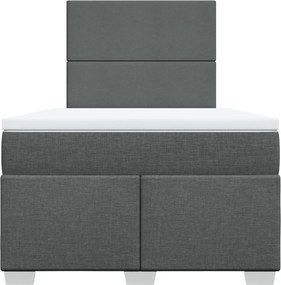 vidaXL Κρεβάτι Boxspring με Στρώμα Σκούρο Γκρι 120x200 εκ. Υφασμάτινο