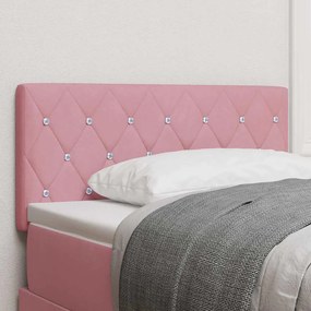 vidaXL Κεφαλάρι LED με φώτα λωρίδας LED Argyle Ροζ 100 cm Βελούδο
