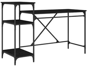 vidaXL Γραφείο Μαύρη Οξυά 135 x 50 x 90 cm Επεξεργασμένο ξύλο