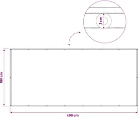 vidaXL Αδιάφανο σκίαστρο μπαλκονιού 180 x 400 εκ