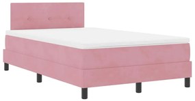 vidaXL Κρεβάτι με Ελατήρια και Στρώμα Ροζ 120 x 190 cm ύφασμα