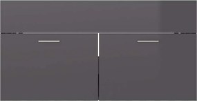 vidaXL Ντουλάπι Νιπτήρα Γυαλιστερό Γκρι 90x38,5x46 εκ. από Επεξ. Ξύλο