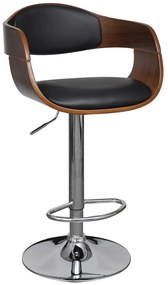 vidaXL Σκαμπό Mπαρ από Λυγισμένο Ξύλο και Συνθετικό Δέρμα