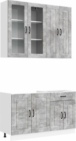vidaXL Μονάδα κουζίνας KALMAR 4 pcs Γκρι Σκυροδέματος