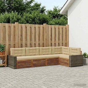 vidaXL Σειρά Καναπέ Εξωτερικού 5 pcs Φυσικό και Μπεζ