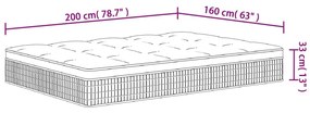 Στρώμα με Pocket Springs Μεσαία Plus Σκληρότητα 160 x 200 εκ. - Λευκό