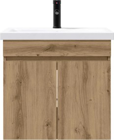 vidaXL Μονάδα μπάνιου με βρύση Artisan Δρυς 61 x 40 x 74,5 εκ.
