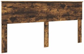 vidaXL Σκελετός Κρεβατιού με κεφαλάρι Καπνιστό Δρύς 200 x 200 cm