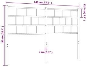 Κεφαλάρι Λευκό 140 εκ. Μεταλλικό - Λευκό