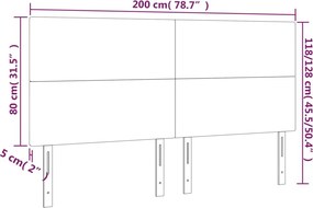 vidaXL Κεφαλάρι Κρεβατιού LED Μαύρο 200x5x118/128 εκ