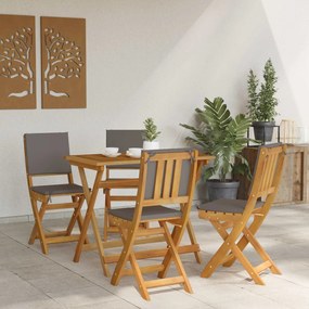 vidaXL Καρέκλες εξωτερικής βεράντας 4 pcs Σκούρο Γκρι