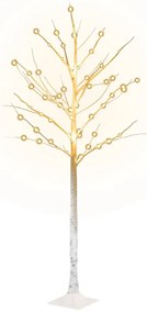 vidaXL Δέντρο Λευκή Σημύδα με 72 LED Θερμό Λευκό 150 εκ.