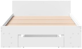 vidaXL Πλαίσιο Κρεβατιού με Συρτάρι Λευκό 90x200 εκ Επεξεργ. Ξύλο