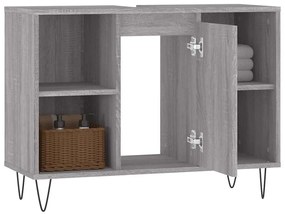 vidaXL Ντουλάπι Μπάνιου Γκρι Sonoma 80 x 33 x 60 εκ. από Επεξεργ. Ξύλο