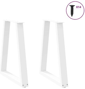 vidaXL Πόδια Τραπεζαρίας Σχήματος V 2 τεμ. Λευκά 50x(72-73,3) εκ. Ατσάλι