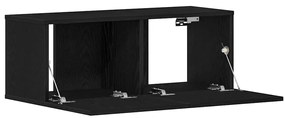 vidaXL Μαύρη Δρυς Βάση ΤV 80x30x30 εκ. Φτιαγμένη από Εργασιακό Ξύλο