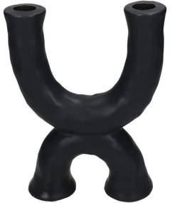Κηροπήγιο ArteLibre Μαύρο Κεραμικό 16.5x5.5x21.5cm-05153998