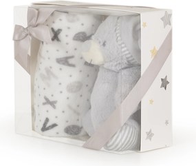 Baby blanket 90/75 cm with toy Grey bear