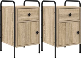 vidaXL Κομοδίνο 2 τμχ. Sonoma Δρυς 35 x 36,5 x 61 εκ