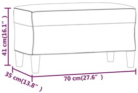 Πάγκος Μαύρος 70 x 35 x 41 εκ. από Συνθετικό Δέρμα - Μαύρο