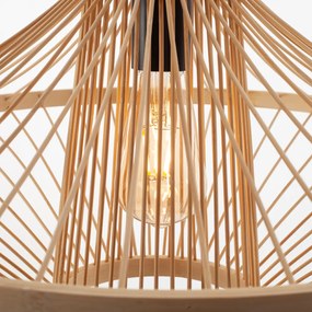 Artekko Bamboo Φωτιστικό Οροφής Μονόφωτο (Ε27) Φυσική Απόχρωση (50x50x30)cm