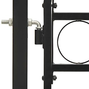 vidaXL Καγκελόπορτα Διπλή με Αψιδωτή Κορυφή Μαύρη 300x200 εκ. Ατσάλινη