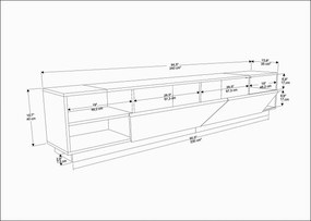 Έπιπλο Τηλεόρασης Λευκό ODAVE 240x37.1x47.4