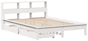 vidaXL Κρεβάτι Βιβλιοθήκη Χωρίς Στρώμα 150x200 εκ Μασίφ Ξύλο Πεύκου
