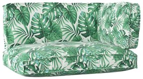 vidaXL Σετ Μαξιλαριών Πάγου 3 pcs Πράσινο Φύλλο Σχέδιο Ύφασμα Όξφορντ