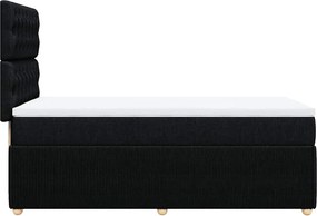 vidaXL Κρεβάτι Boxspring με Στρώμα Μαύρο 90x200 εκ. Υφασμάτινο