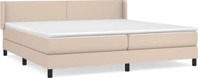 vidaXL Κρεβάτι Boxspring με Στρώμα Καπουτσίνο 200x200εκ.από Συνθ.Δέρμα