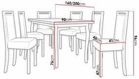 Σετ τραπεζαρίας Victorville 334, 76x90x160cm, Αριθμός θέσεων: 6, Γωνιακό, Ξύλο: Οξιά | Epipla1.gr