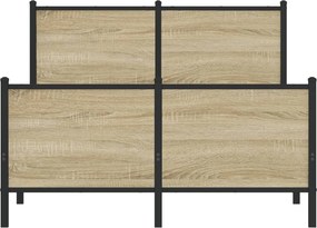 vidaXL Σκελετός Κρεβ. Χωρίς Στρώμα Sonoma Δρυς 120x200 εκ. Μεταλλικό