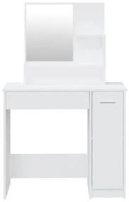 Μπουντουάρ με Καθρέφτη Λευκό 86,5 x 35 x 136 εκ. - Λευκό
