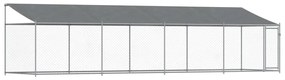 vidaXL Κλουβί Σκύλου με Οροφή και Πόρτες Γκρι 8x2x2 μ. Γαλβ. Χάλυβας