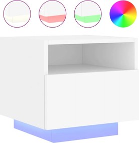 vidaXL Κομοδίνο με Φώτα LED Λευκό 40 x 39 x 37 εκ.