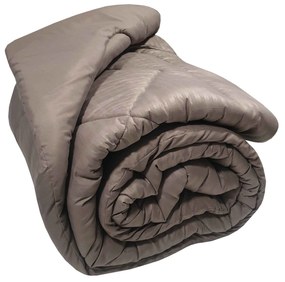 Πάπλωμα Microfiber Διπλό 200x240εκ. Satin Stripe Moka Plain Komvos Home 707329-35