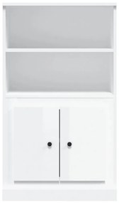 vidaXL Ντουλάπι Γυαλ. Λευκό 60x35,5x103,5 εκ. από Επεξεργασμένο Ξύλο