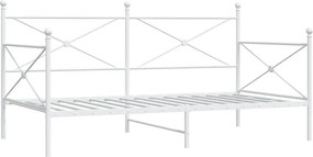 vidaXL Κρεβάτι ημέρας χωρίς στρώμα Λευκό 100x200 cm Ατσάλι