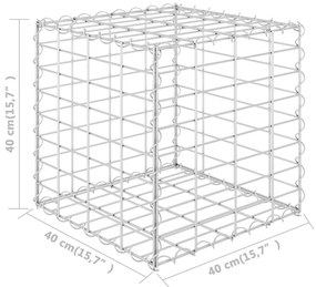 vidaXL Συρματοκιβώτιο Κύβος 40 x 40 x 40 εκ. από Ατσάλινο Σύρμα