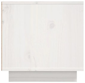 Έπιπλο Τηλεόρασης Λευκό 156 x 40 x 40 εκ. από Μασίφ Ξύλο Πεύκου - Λευκό