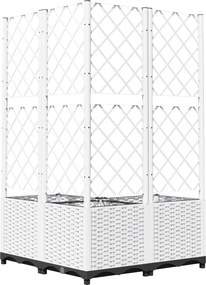 vidaXL Γλάστρα Κήπου Λευκό 80 x 80 x 136 cm