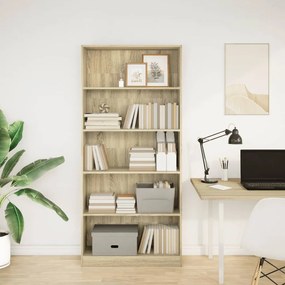 vidaXL Βιβλιοθήκη Sonoma Δρυς 80 x 24 x 176 εκ. από Τεχνητό Ξύλο