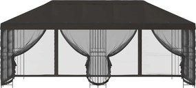 vidaXL Κιόσκι με Πλαϊνές Τοίχους 6 x 3 m Ανθρακί
