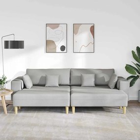 vidaXL Υφασμάτινος καναπές με μαξιλάρι 3 pcs Σκίουρος Γκρί 208 εκ. ύφασμα