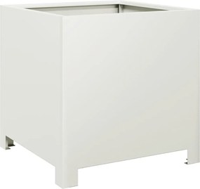 vidaXL Ζαρντινιέρα Λευκή 40 x 40 x 40 εκ. από Ατσάλι